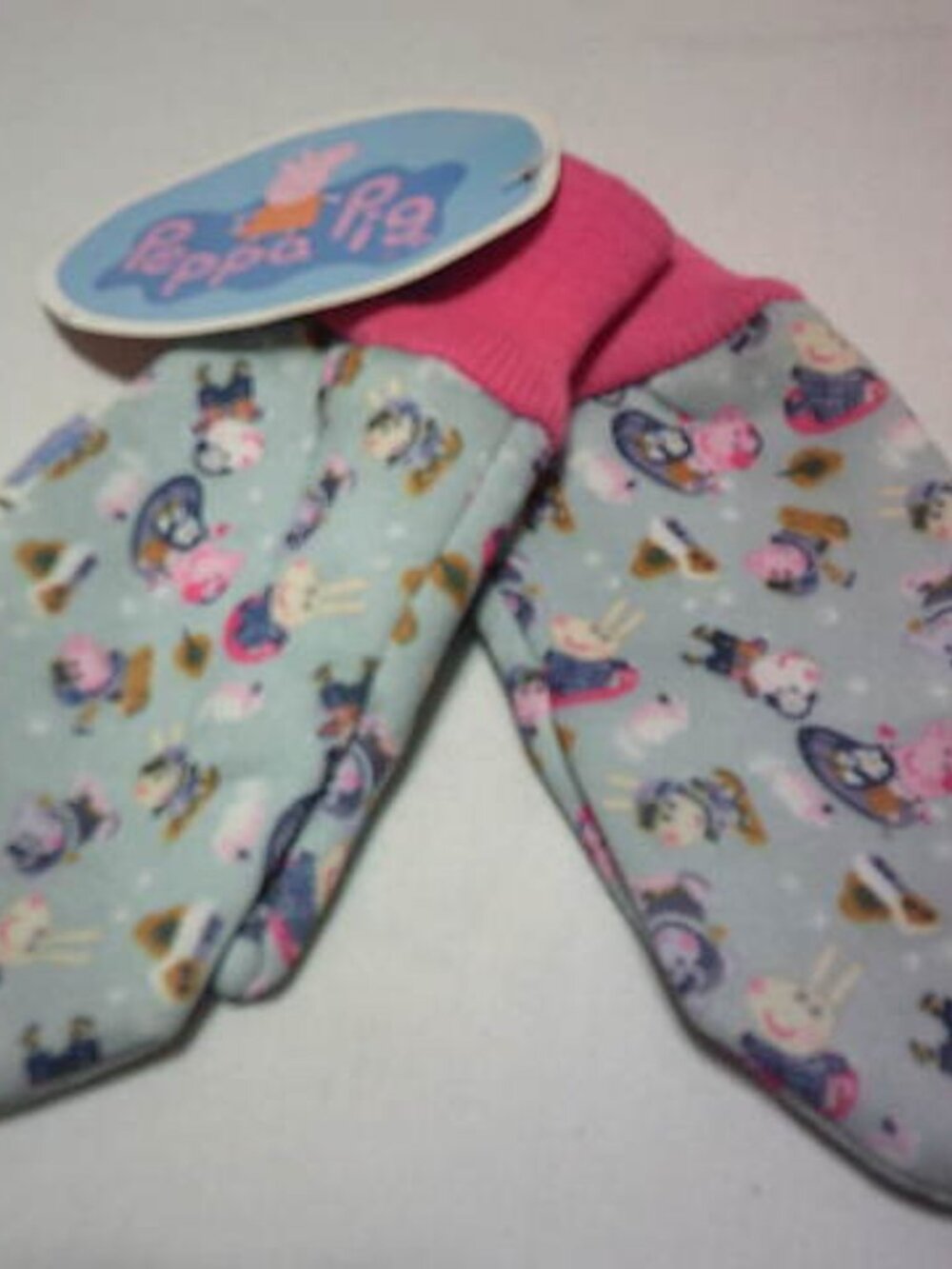 NEW TODDLER GIRLS AGES 3+ PEPPA PIG LINED MITTENS MULTI-COLORED DESIGN